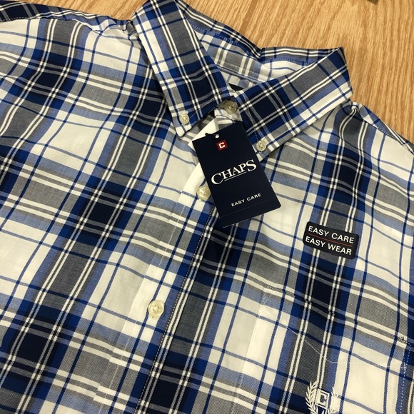 Men’s NWT Chaps Long Sleeve Plaid Twill Shirt - Picture 3 of 8